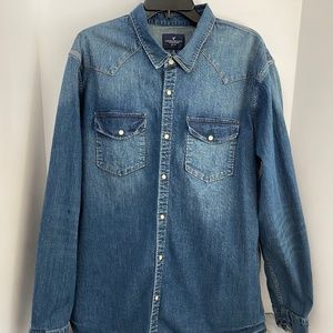 American Eagle Denim Snap front Shirt XXL